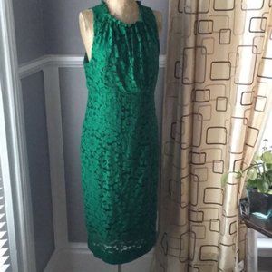 NWOT Trina Turk Emerald Lace Sleeveless Dress SZ 8